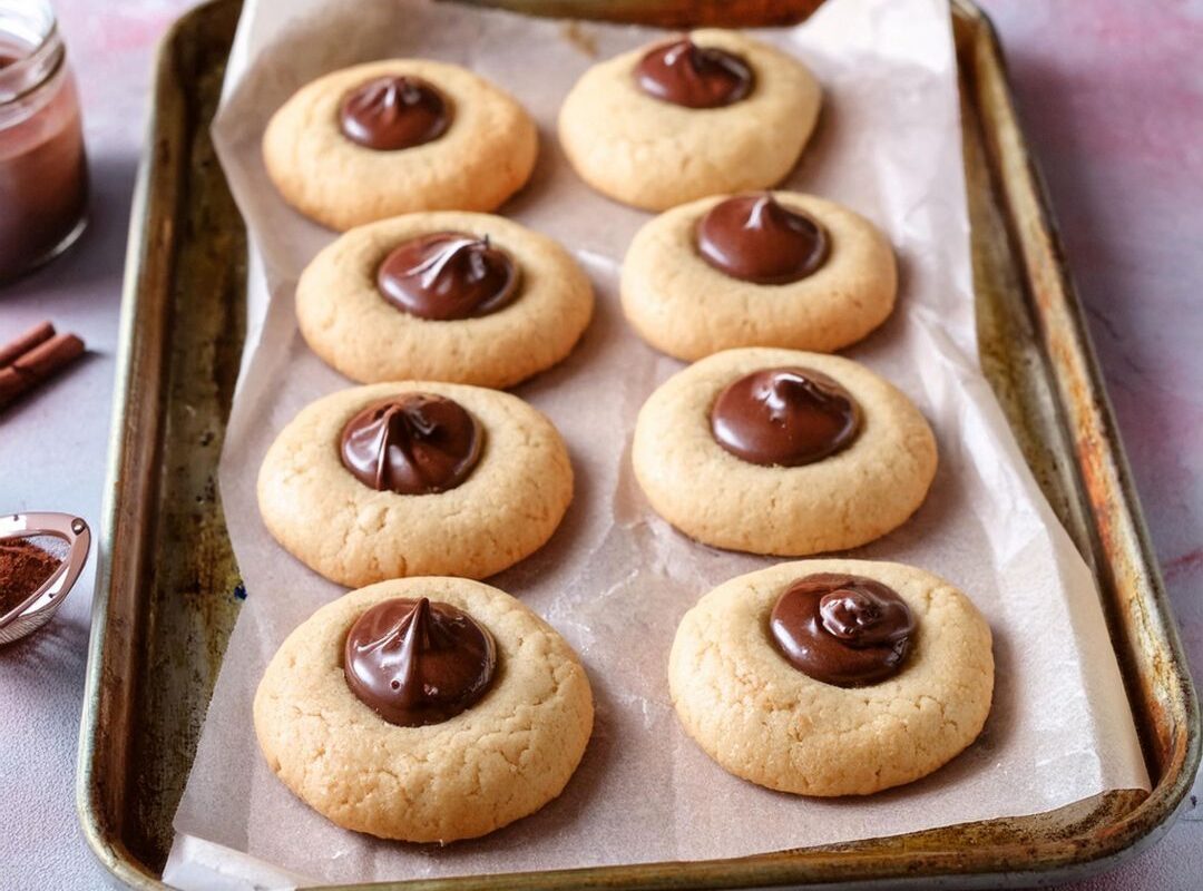 chocolate thumbprint cookie