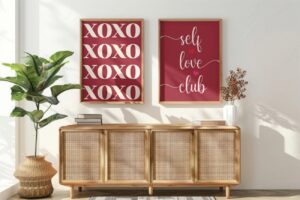 red color wall art